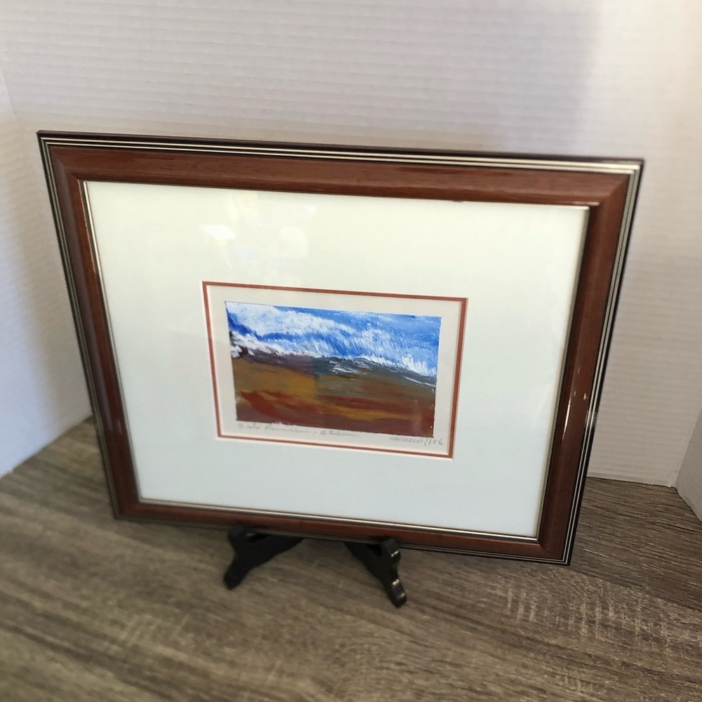 Abstract France Mountain Range Framed Art